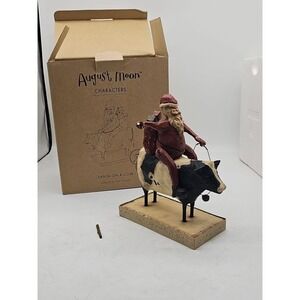 August Moon SANTA ON A COW 9.5"‎ Figurine Dan DiPaolo 0507007 LE 2003 Retired
